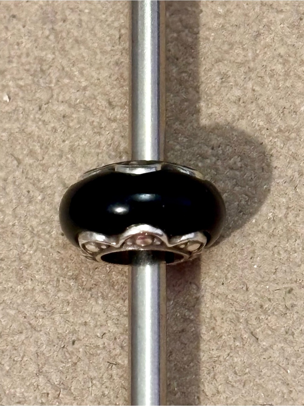 🆕Listing! 🆕 Brighton Primavera Spacer in Black Resin bead with Silver edges